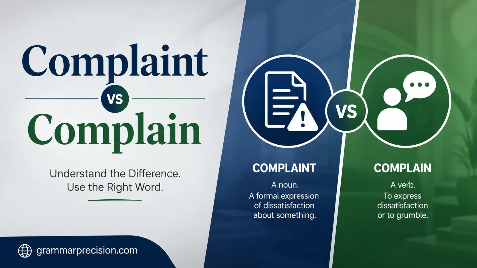 Complaint vs Complain