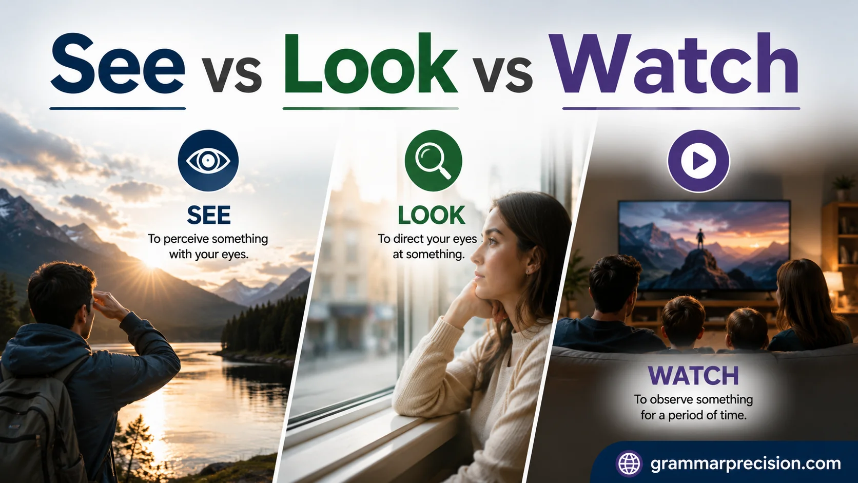 See vs Look vs Watch