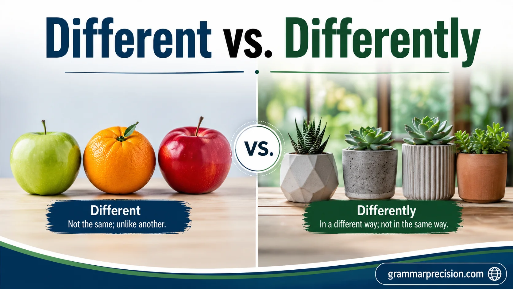 Different vs. Differently