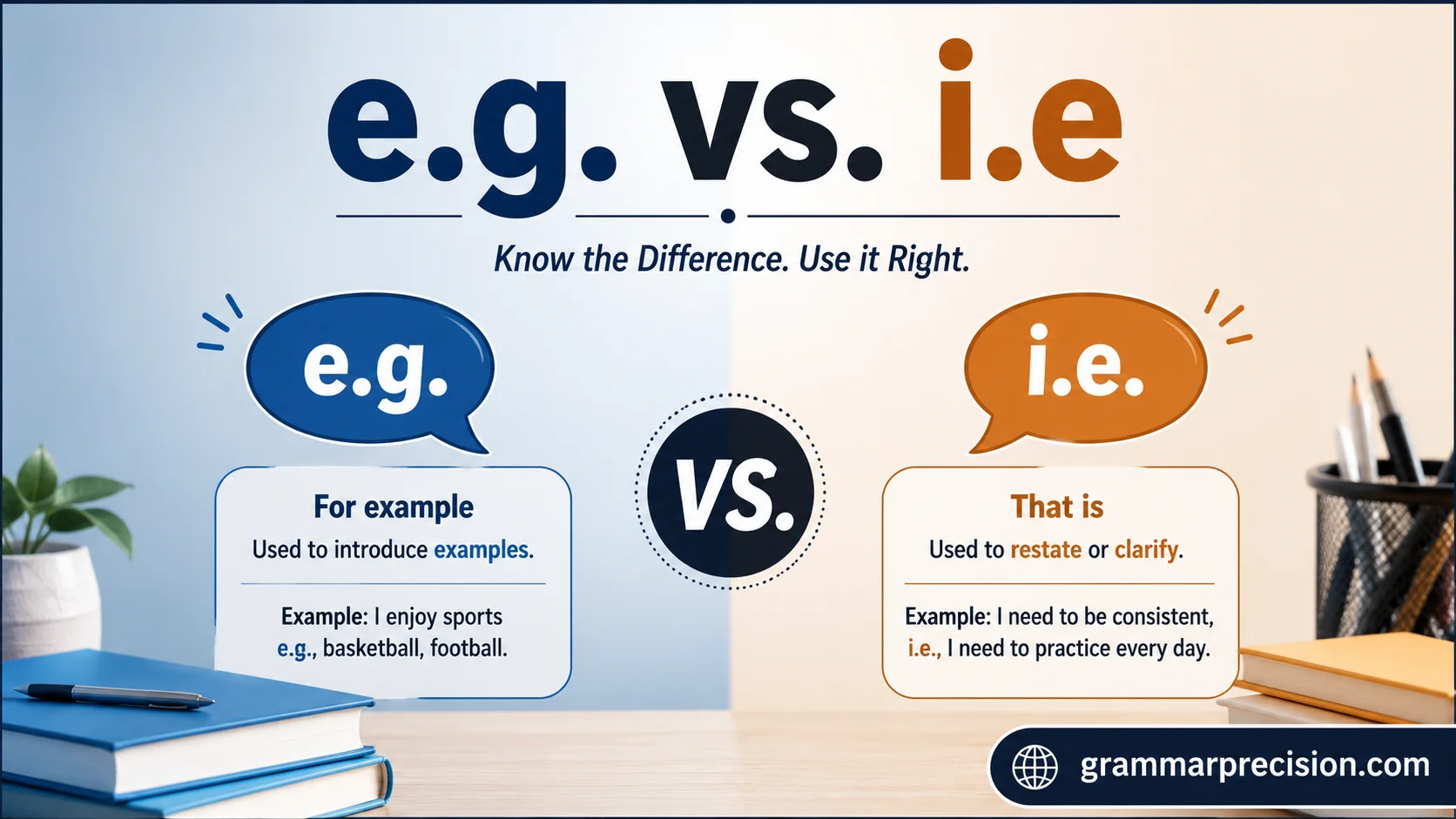 e.g. vs. i.e
