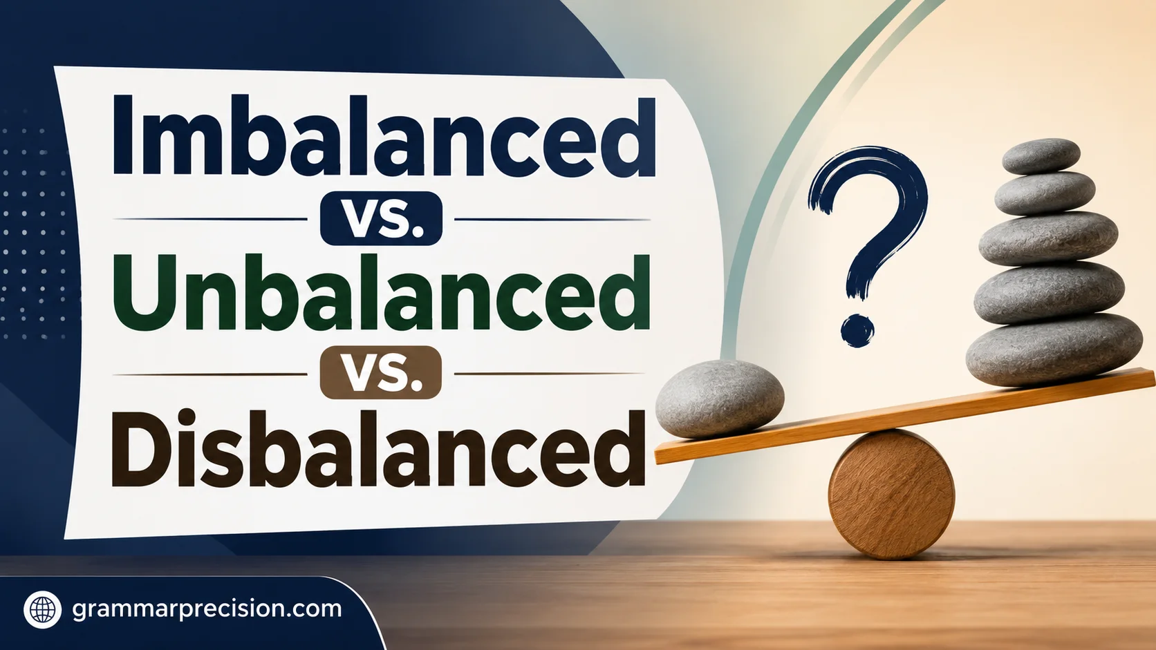 Imbalanced vs. Unbalanced vs. Disbalanced