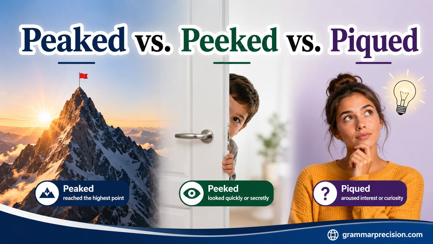 Peaked vs. Peeked vs. Piqued