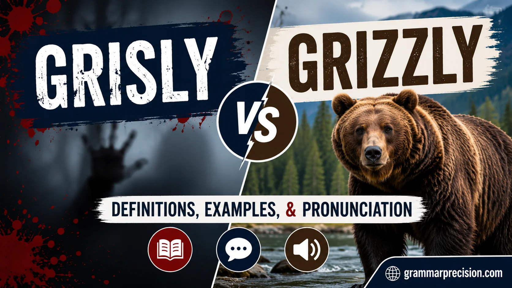 Grisly vs Grizzly: Definitions, Examples, & Pronunciation