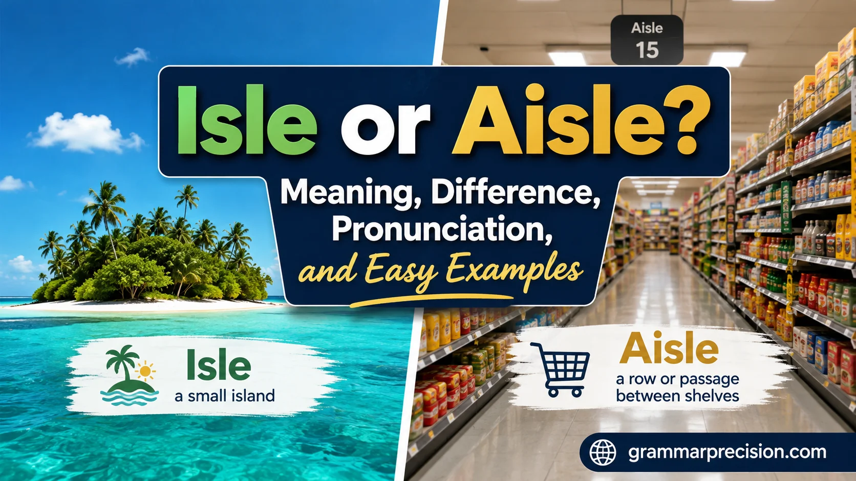 Isle or Aisle? Meaning, Difference, Pronunciation, and Easy Examples
