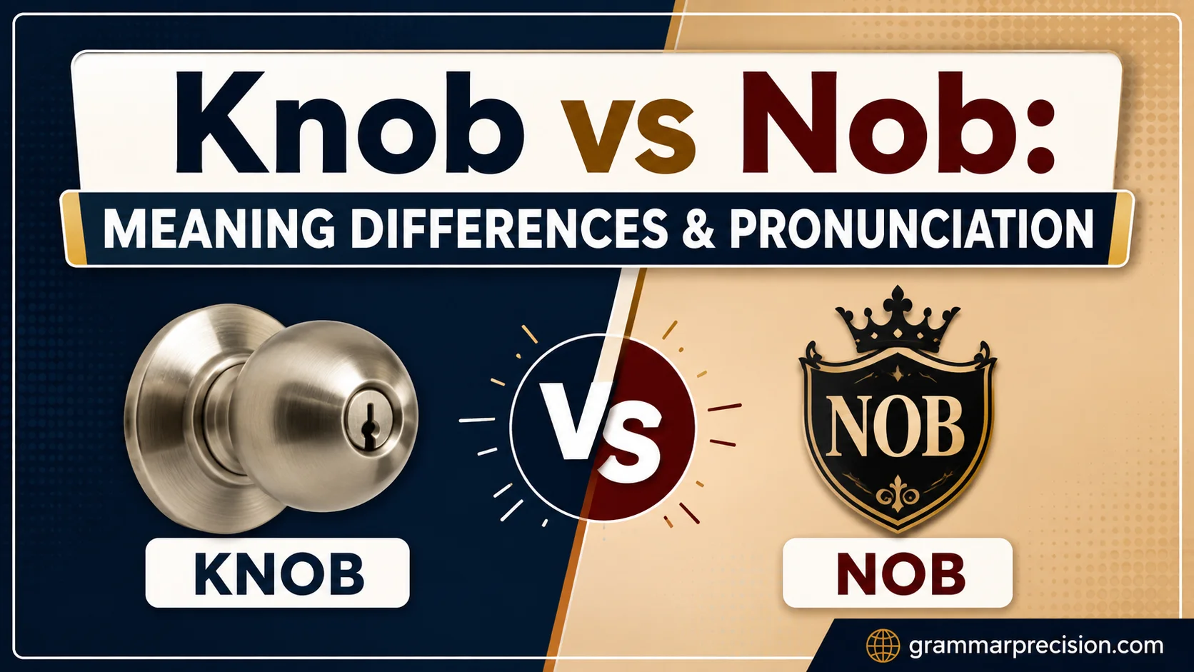 Knob vs Nob: Meaning Differences & Pronunciation