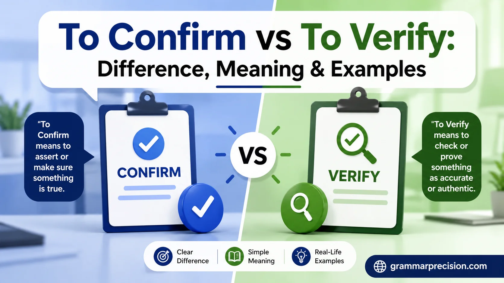 To Confirm vs To Verify: Difference, Meaning & Examples