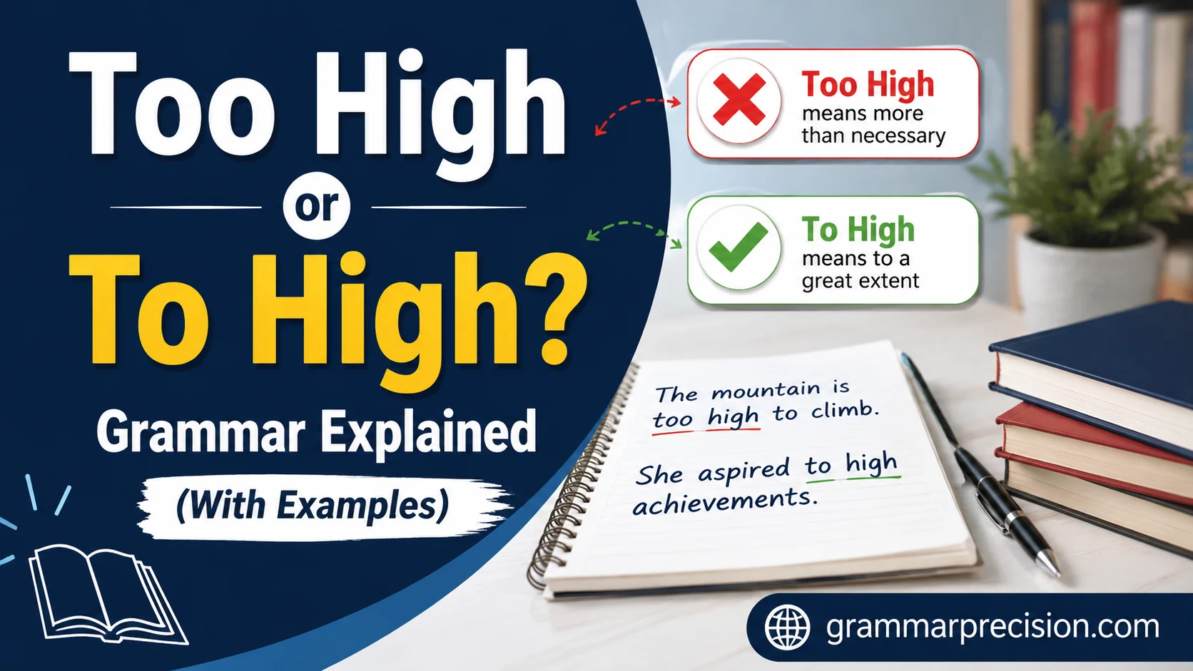 Too High or To High? Grammar Explained (With Examples)