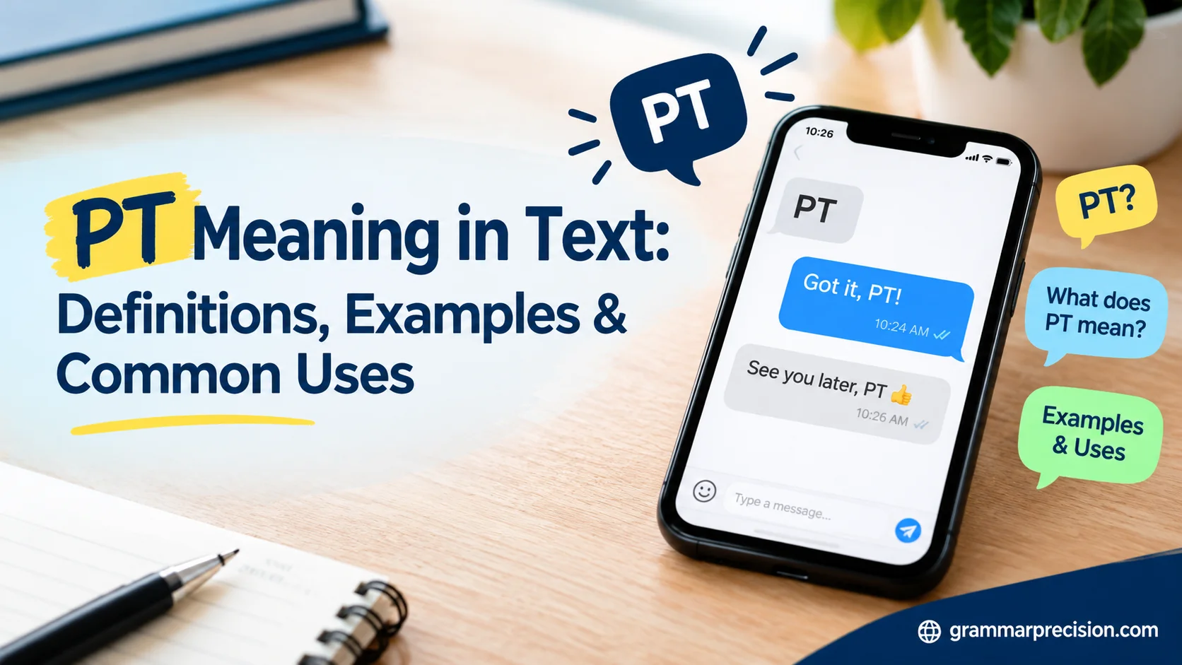 PT Meaning in Text: Definitions, Examples & Common Uses